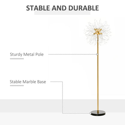 HOMCOM 160cm Dandelion-Crystallite Floor Lamp, with Foot Switch 