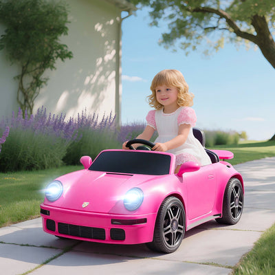AIYAPLAY Licensed RUF CTR 2017 Electric Car for Kids, with Remote Control, Soft Start, MP3 Player, LED Lights, Pink 