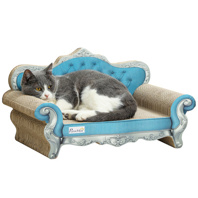 PawHut 2 in 1 Cat Scratcher with Catnip for Indoor Cats, 30.5 x 55 x 31.5cm, Light Blue 