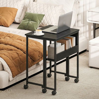 HOMCOM 63 cm Drop Leaf Writing Work Desk - Black 