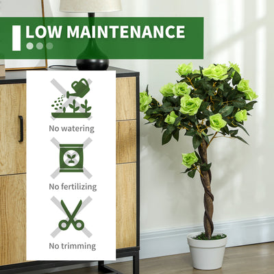 Outsunny Set of Two Faux Rose Trees - Green 