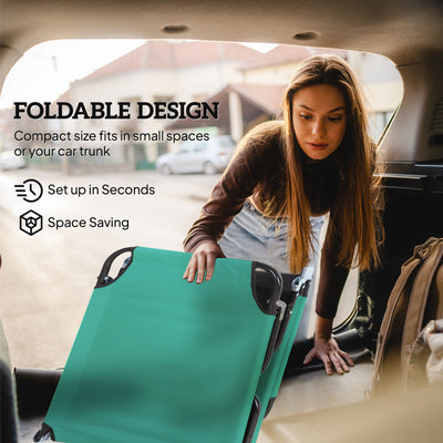 Outsunny Foldable Sun Lounger with 5-Position Adjustable Backrest, Outdoor Portable Recliner Chaise Lounge Chair, Green 