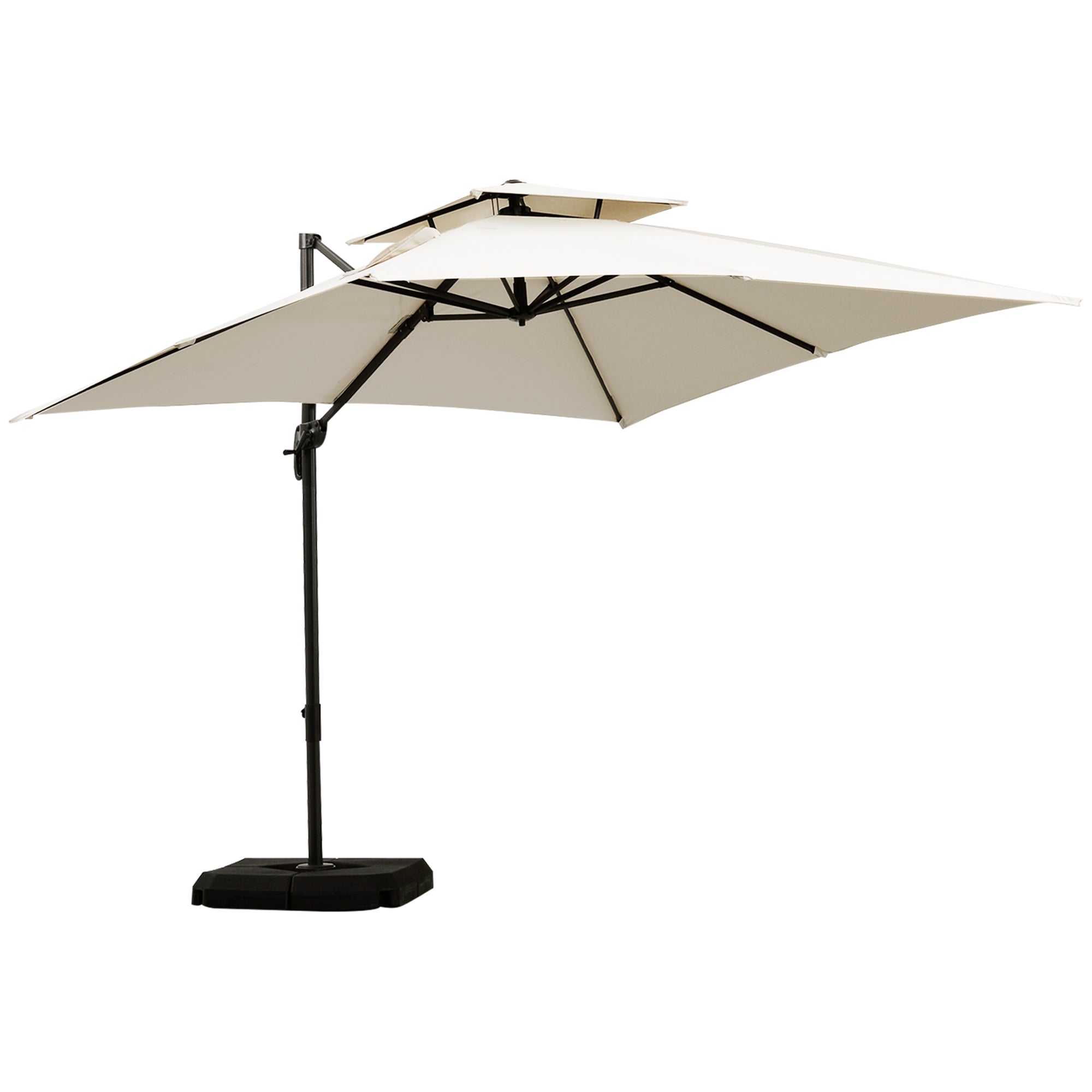 Outsunny Steel Frame Outdoor Roma Cantilever Umbrella 
