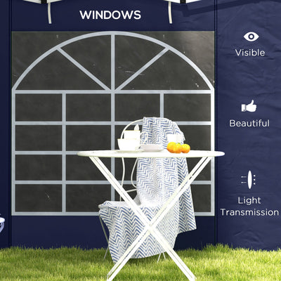 Outsunny Set of Two 195 x 295cm Replacement Gazebo Side Walls - Blue 