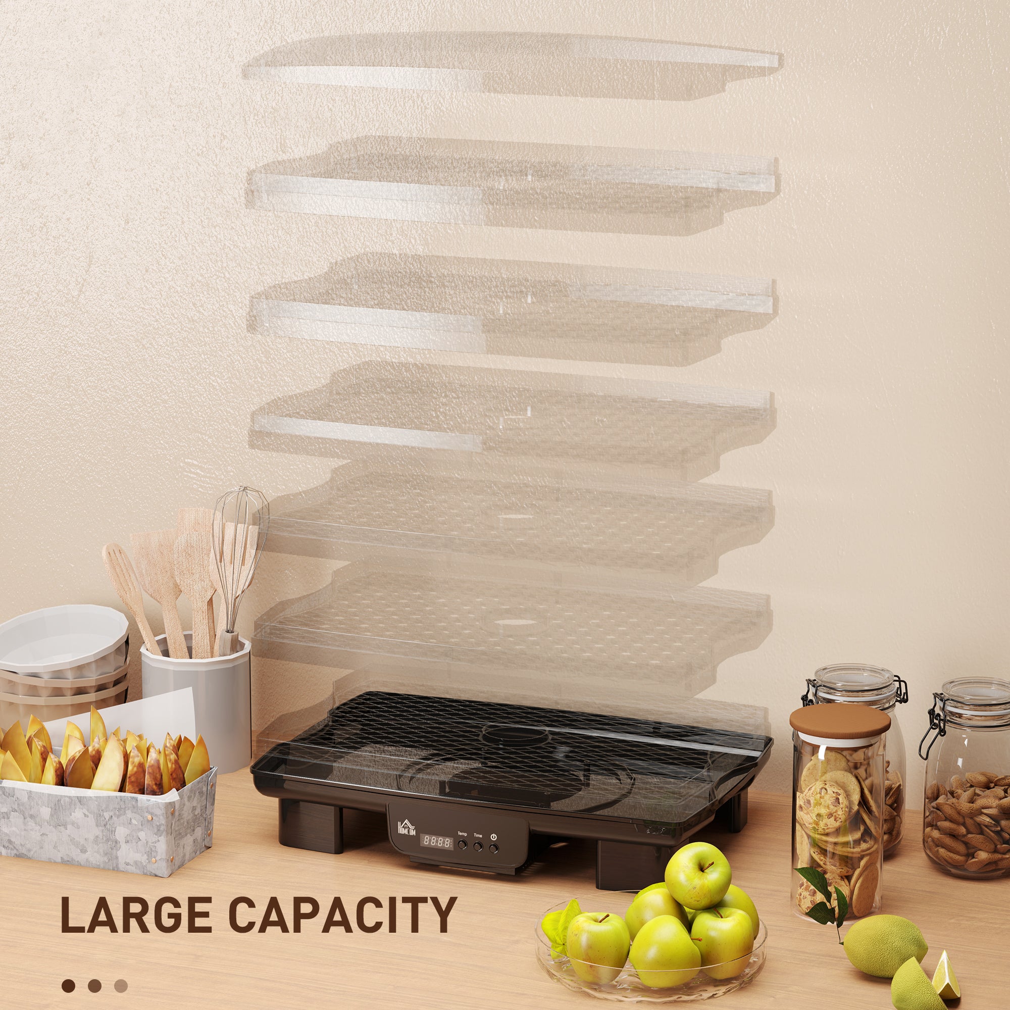 HOMCOM 40-70\'e2\'84\'83 Six-Tray Food Dehydrator - Black