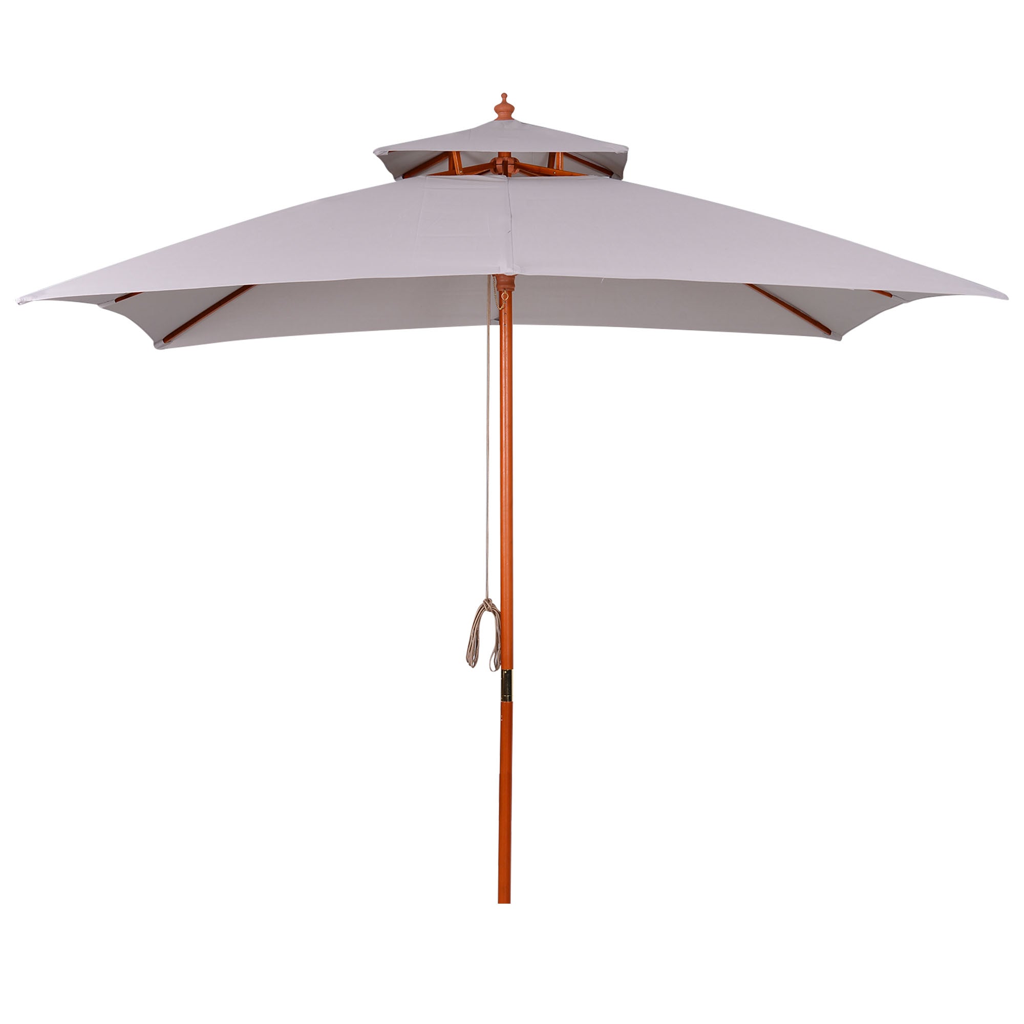 Outsunny 3 x 3 (m) Garden Umbrella, Large Parasol, Outdoor Sunshade Canopy with Double Tier, Grey 
