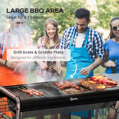 Outsunny Charcoal BBQ Grill - Black 