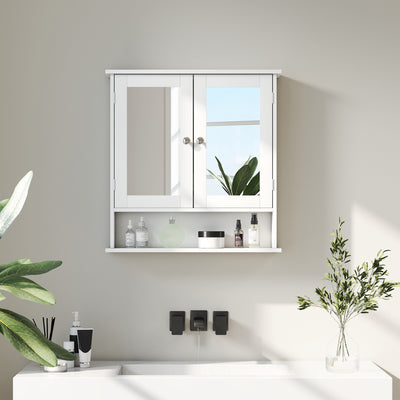 kleankin Bathroom Wall Storage Cabinet - White 