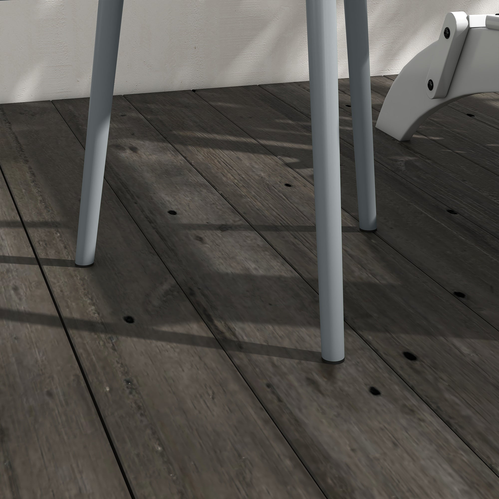 Outsunny Round Garden Coffee Table, Outdoor Side Table with Rounded Steel Edge, Ø40 x 50H cm, Grey 