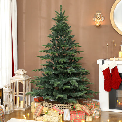 HOMCOM 6ft Artificial Christmas Tree with Realistic Branches, Easy Assembly - Green