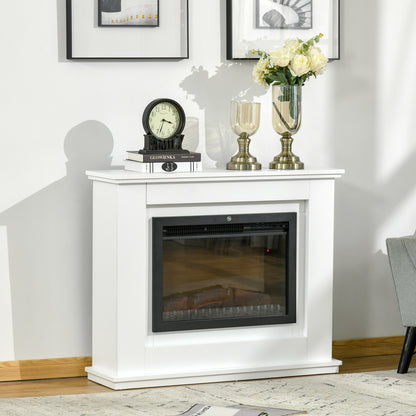 HOMCOM Electric Fireplace Suite with Remote Control, 1kW/2kW Freestanding Fireplace Heater with LED Flame Effect, Overheat Protection, 7-day Programmable Timer 
