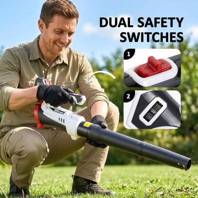 Outsunny Leaf Blower Cordless with 4000mAh Battery & Charger, 18V Lightweight Handheld Garden Blower with 6 Speed Levels 