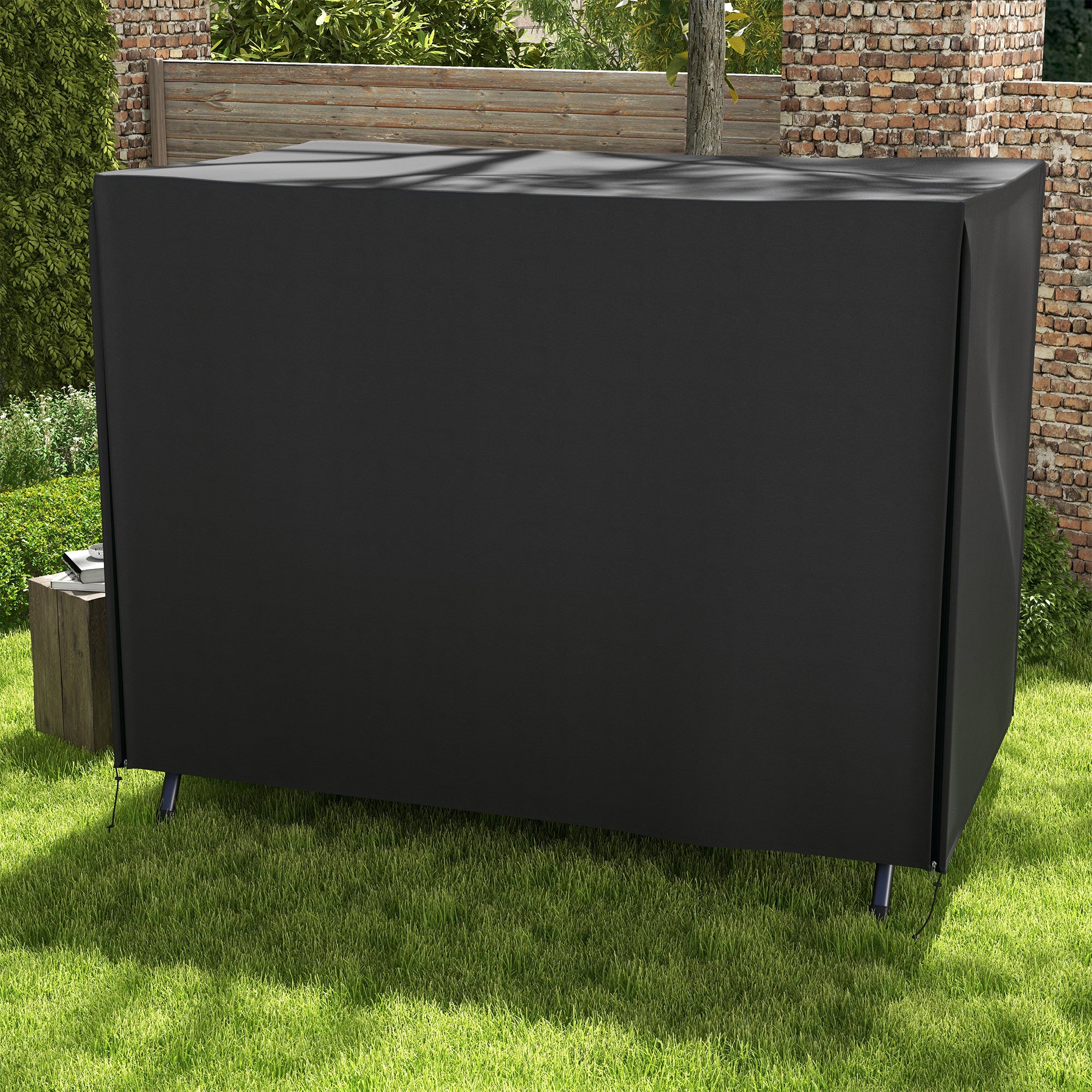 Outsunny 205 x 124cm Three-Seater Swing Chair Protective Cover Black 