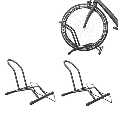 SPORTNOW Bike Floor Stand Set of 2, Portable Bike Rack for 16"-29" Kid's/Mountain/Road Bikes Garage Indoor Outdoor Use 