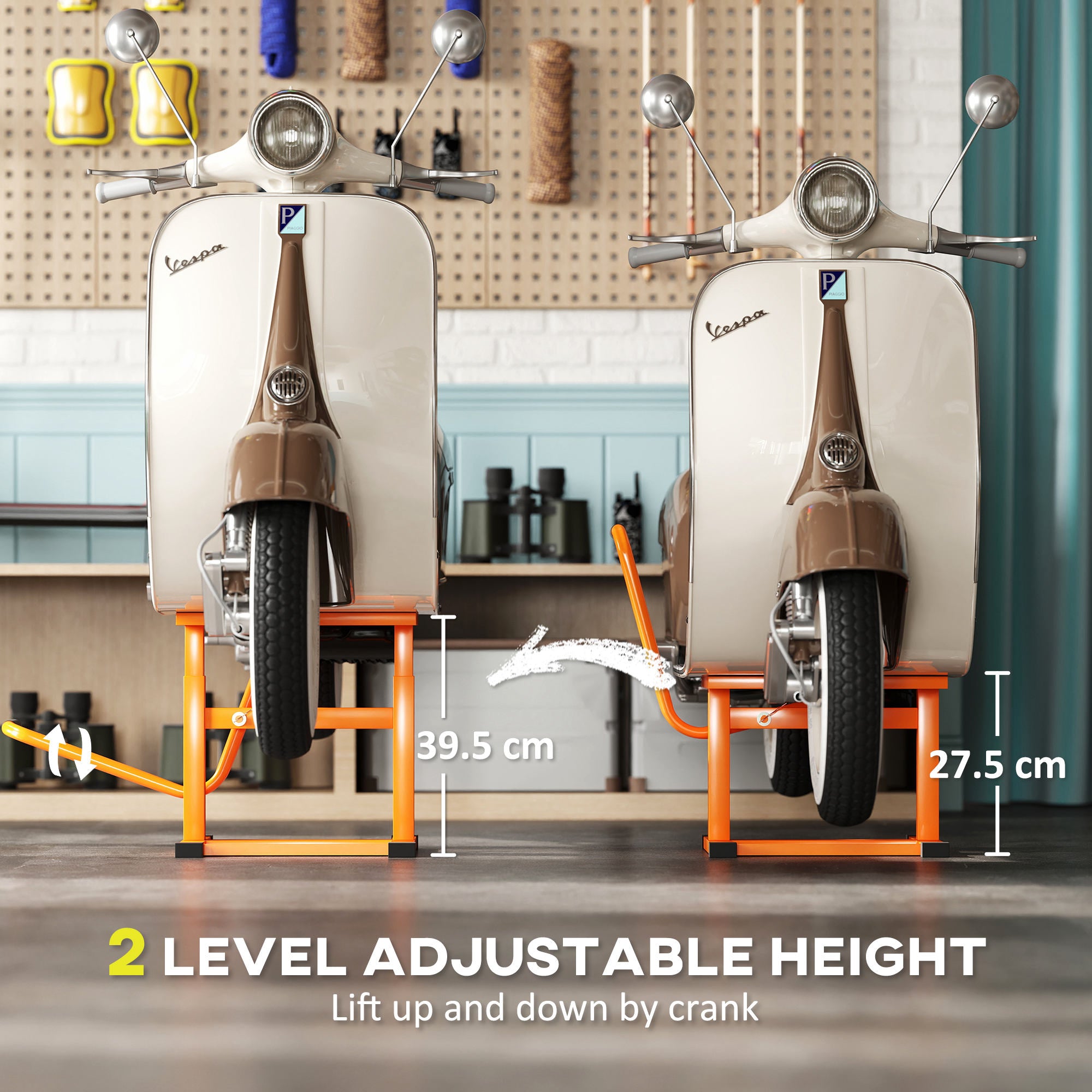DURHAND Steel Motorbike Jack Lift, 27.5 / 39.5 H cm - Orange