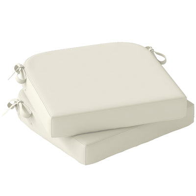 Outsunny Outdoor Chair Seat Cushions Set of 2, Garden Chair Cushions with 7cm Thick Foam & Ties, Cream White 