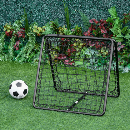 HOMCOM Angle Adjustable Double Sided Rebounder Net Training Aid Target Soccer Goal Kickback For Football, Baseball, Basketball - 75L x 75W cm 