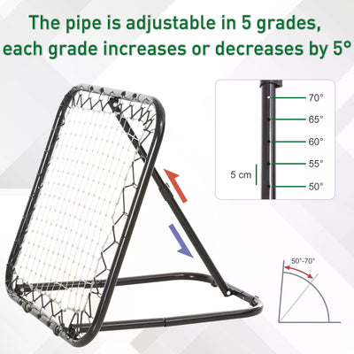 HOMCOM Angle Adjustable Rebounder Net Goal Training Set Football, Baseball 