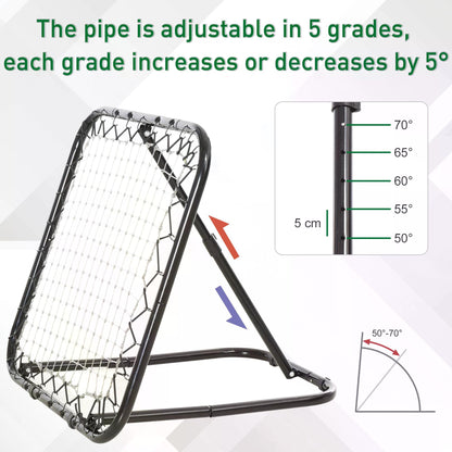 HOMCOM Angle Adjustable Rebounder Net Goal Training Set Football, Baseball 
