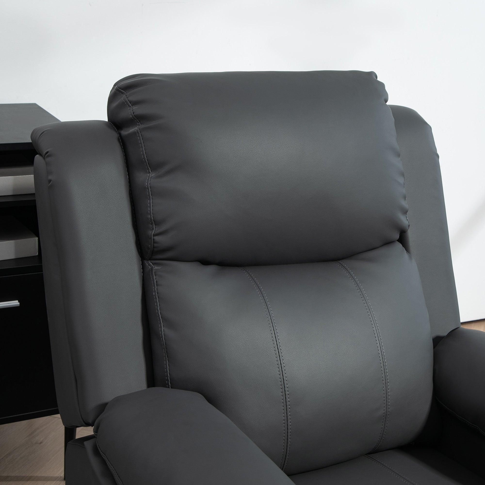 HOMCOM Electric Power Lift Recliner Chair Vibration Massage Reclining Chair with Remote Control and Side Pocket, Dark Grey 