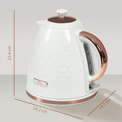 HOMCOM 3kW Rapid Boil Honeycomb Kettle - Cream 
