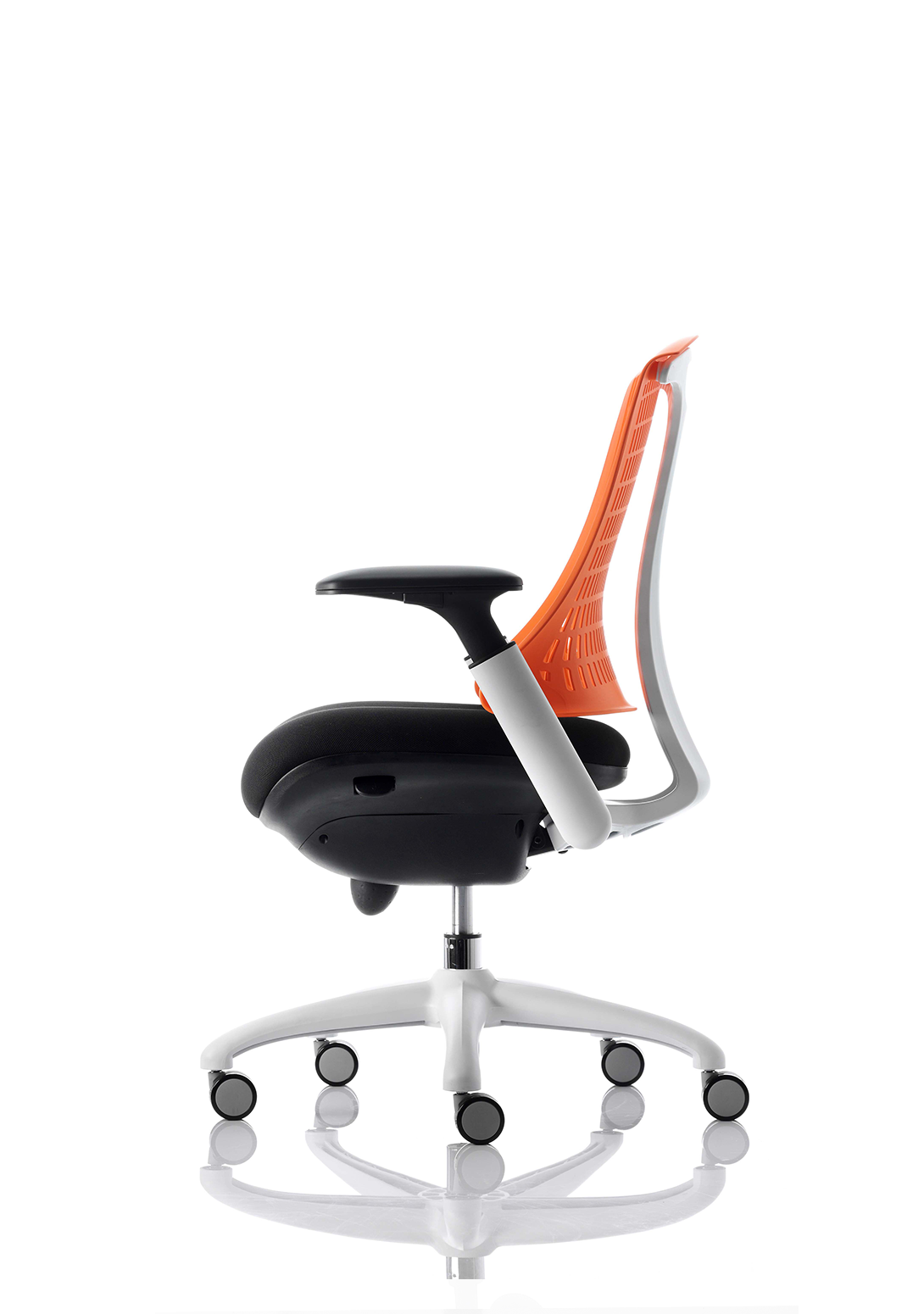 Flex Medium Back White Frame Task Operator Office Chair with Arms