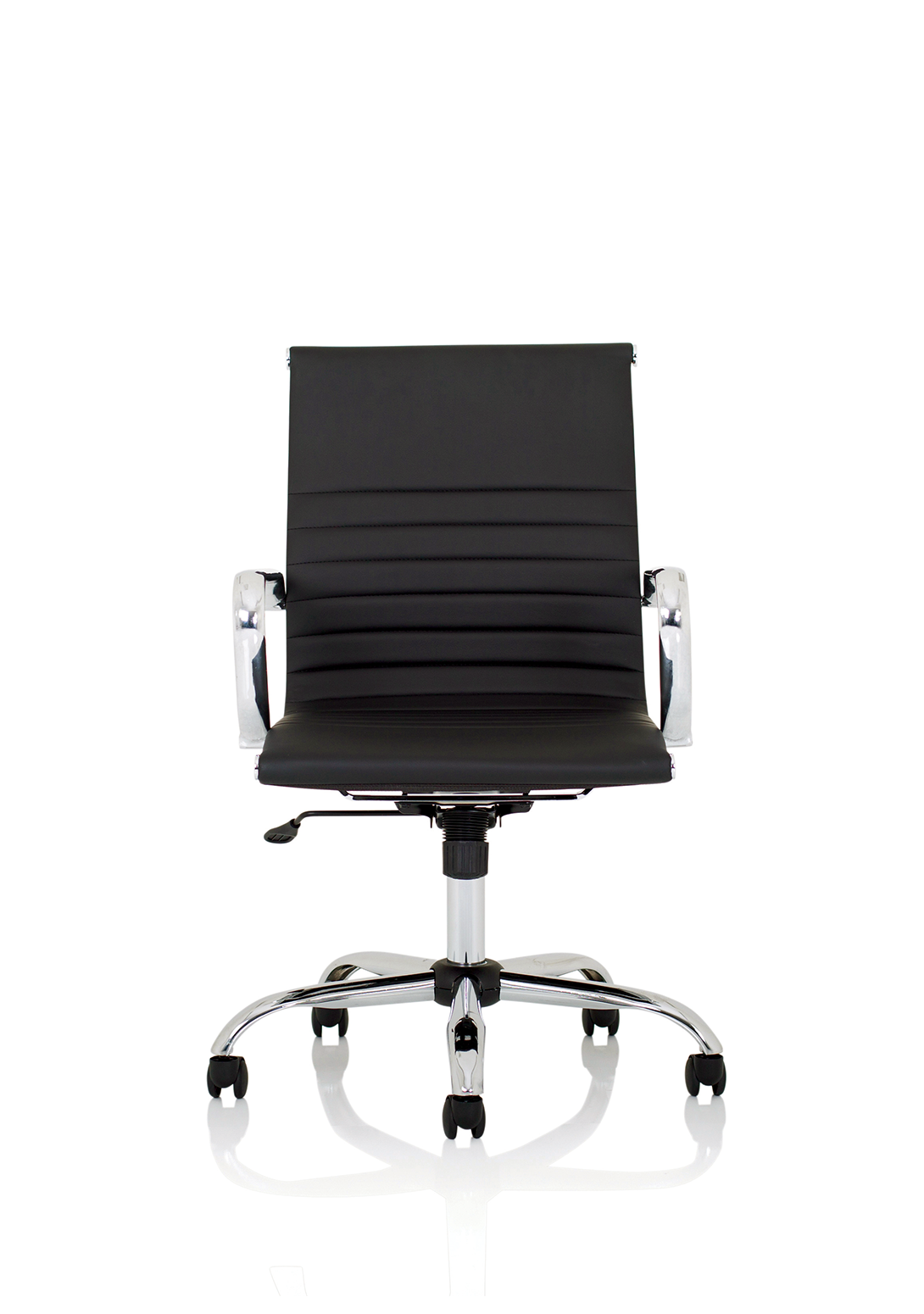 Nola Black Leather Executive Office Chair with Arms