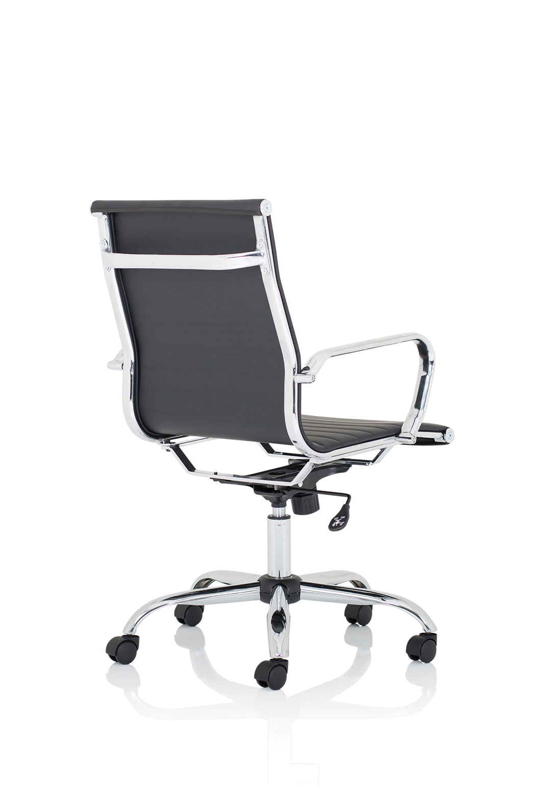 Nola Black Leather Executive Office Chair with Arms