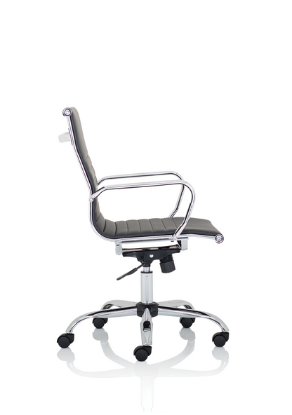 Nola Black Leather Executive Office Chair with Arms