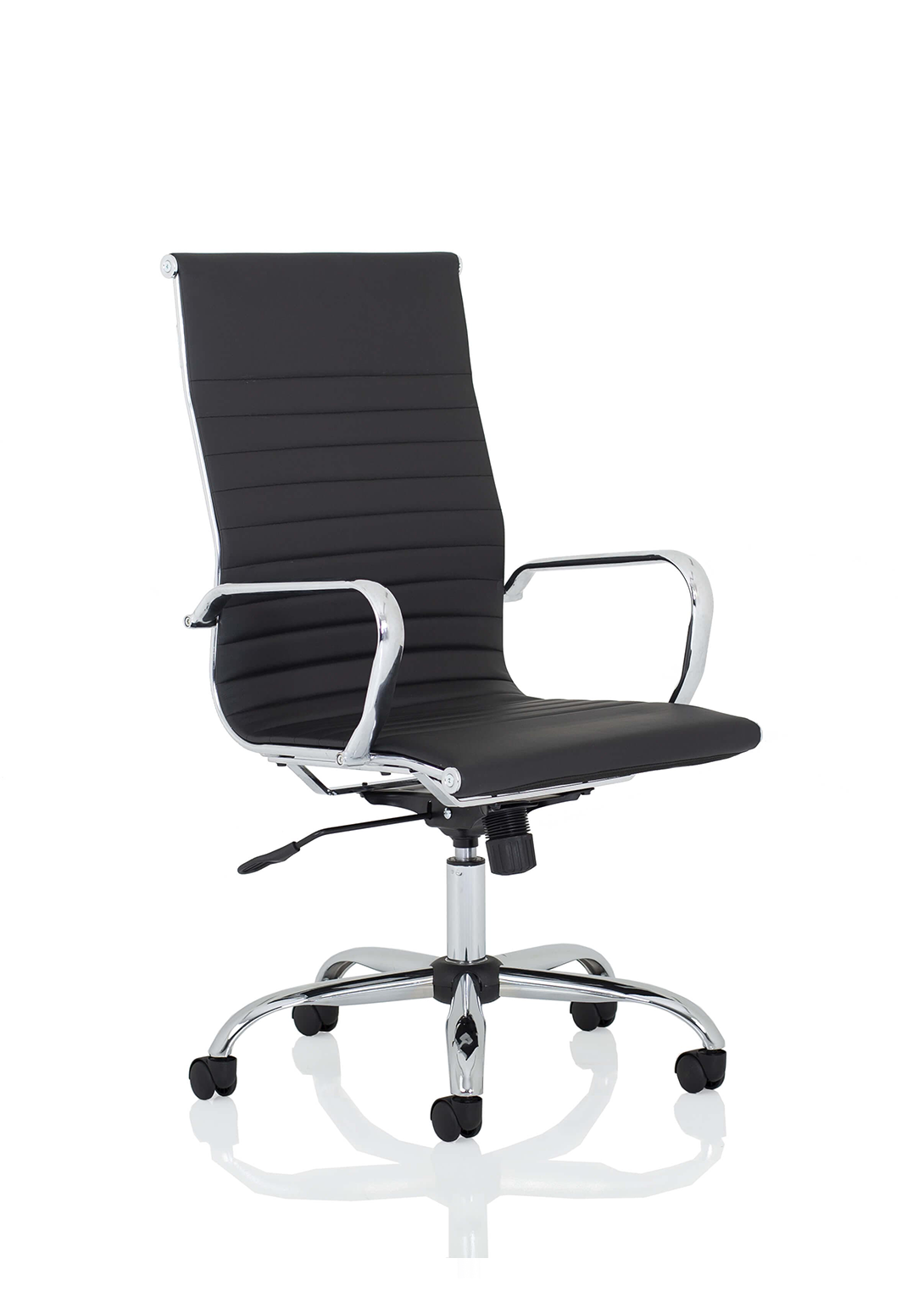 Nola Black Leather Executive Office Chair with Arms