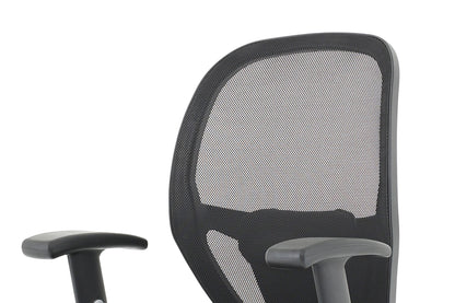 Denver High Mesh Back Black Task Operator Office Chair with Arms