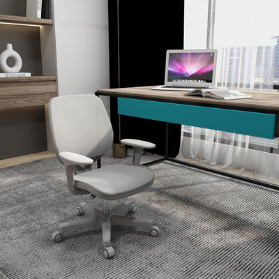 Vinsetto Office Chair, Breathable Mesh Swivel Desk Chair with Adjustable Height and  360° Swivel Security Wheels for Home Office, Study, Grey 