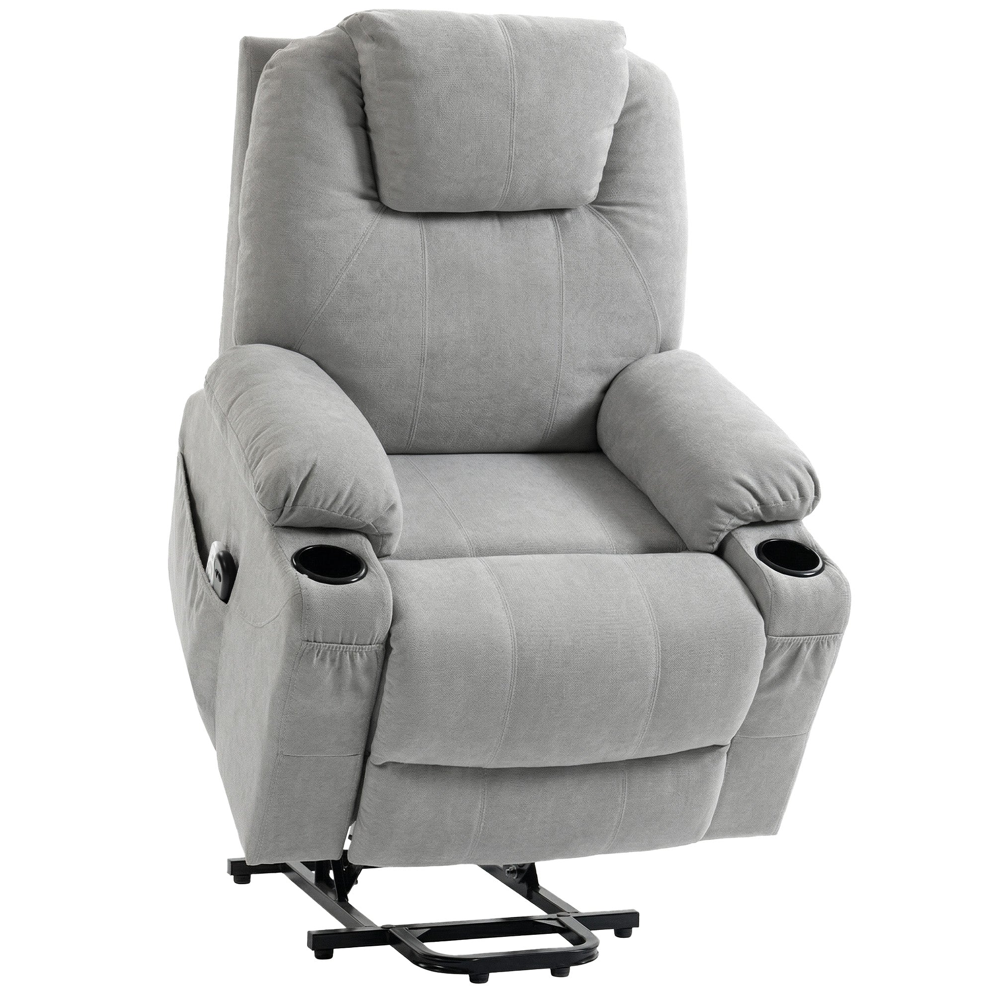 HOMCOM Power Lift Recliner Chair with Pocket Spring, Electric Lift Chair with Wide Backrest, Light Grey 