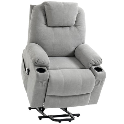 HOMCOM Power Lift Recliner Chair with Pocket Spring, Electric Lift Chair with Wide Backrest, Light Grey 