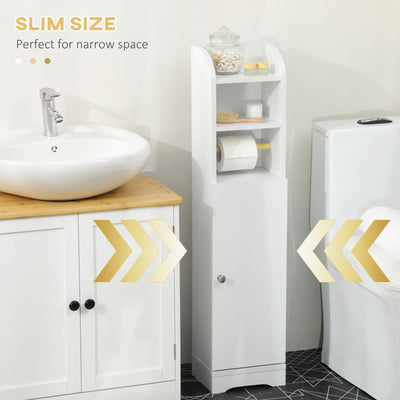 kleankin Multi-Storage Narrow Bathroom Cabinet - White 