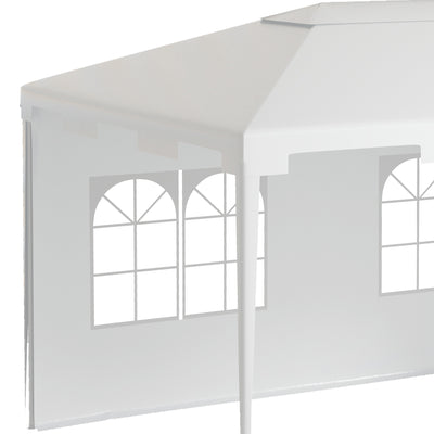Outsunny 3 x 4 m Garden Gazebo Shelter Marquee Party Tent with 2 Sidewalls for Patio Yard Outdoor - White 