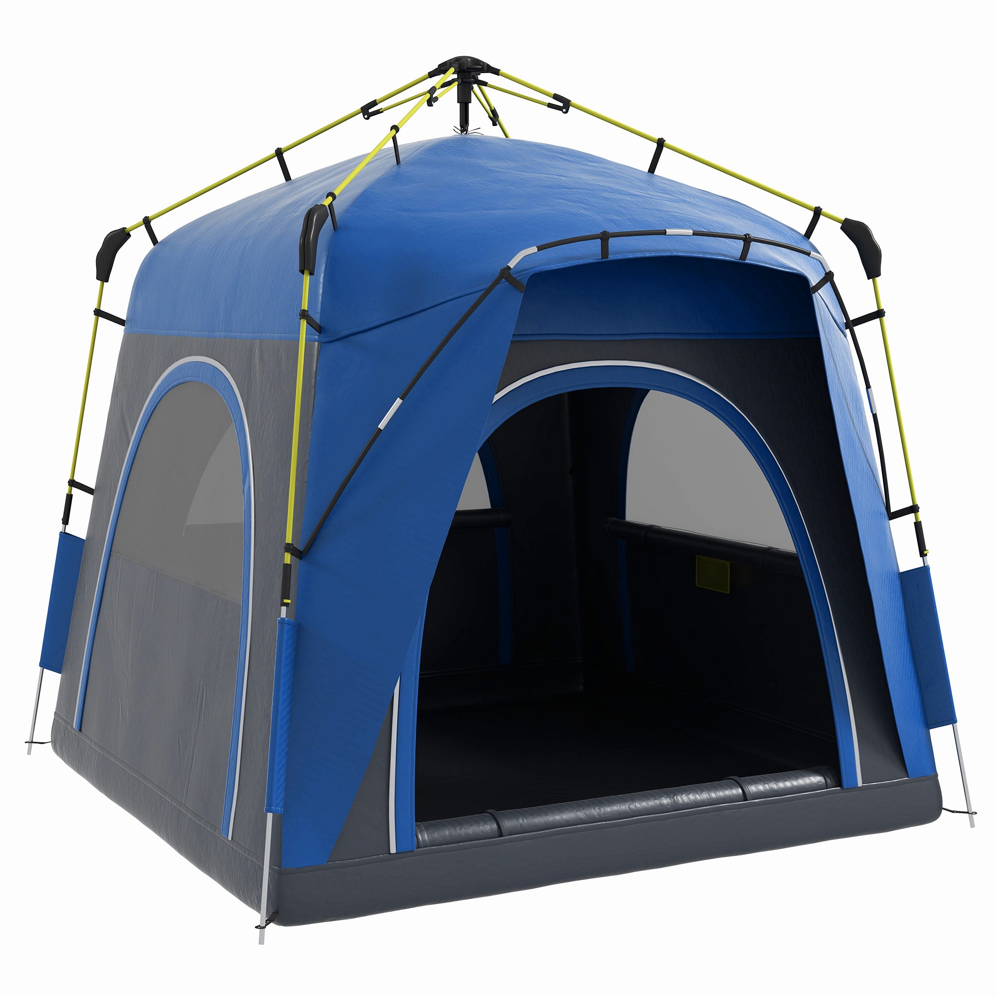 Outsunny 4 Person Automatic Camping Tent, Outdoor Pop Up Tent, Portable Backpacking Dome Shelter, Grey 