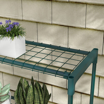 Outsunny Four-Tier Steel Plant Shelf - Black 