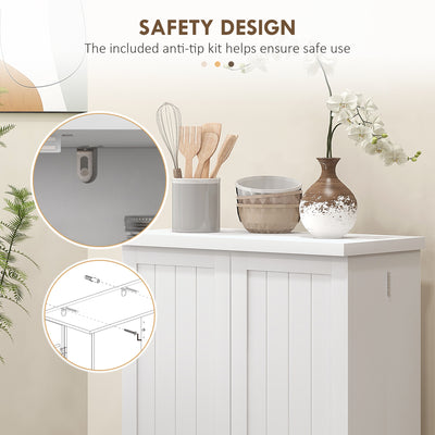 HOMCOM Freestanding Multi-Storage Kitchen Cupboard with Adjustable Shelves White 