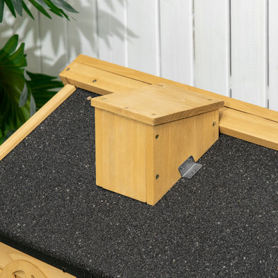 PawHut Outdoor Rabbit Hutch, with Run, Removable Tray, Asphalt Roof, 120 x 55.5 x 80cm 