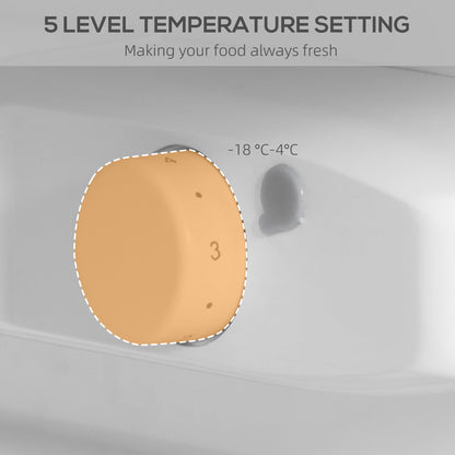 HOMCOM 88L Under Counter Fridge Freezer, Small Refrigerator with 5-Setting, 3 Star Freezer Rating, Black and Silver Tone
