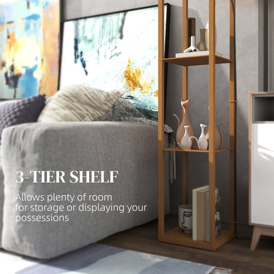 HOMCOM Three-Shelf Standing Lamp - Natural 