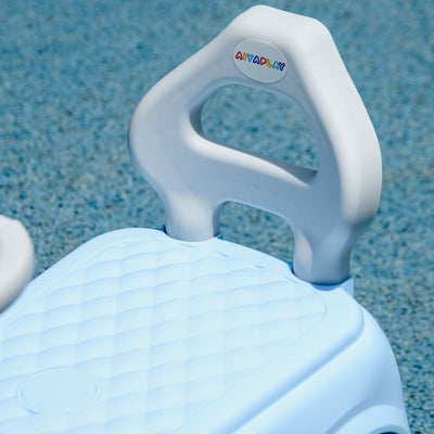AIYAPLAY Foot To Floor Ride On Car Sliding Car w/ Air Horn, Anti-Over-Backwards, 18 to 36 Months - Light Blue 