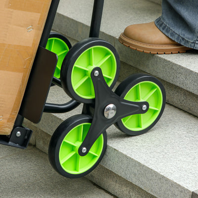 DURHAND Six-Wheel Folding  Sack Barrow Trolley - Black/Green 