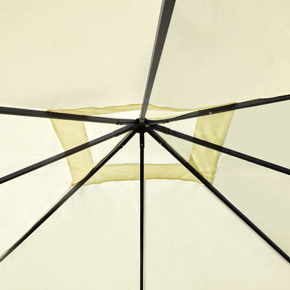 Outsunny 3 x 3 Meters Patio Garden Metal Gazebo Marquee Steel Frame with Canopy Awning Tent Water Resistant Cream 