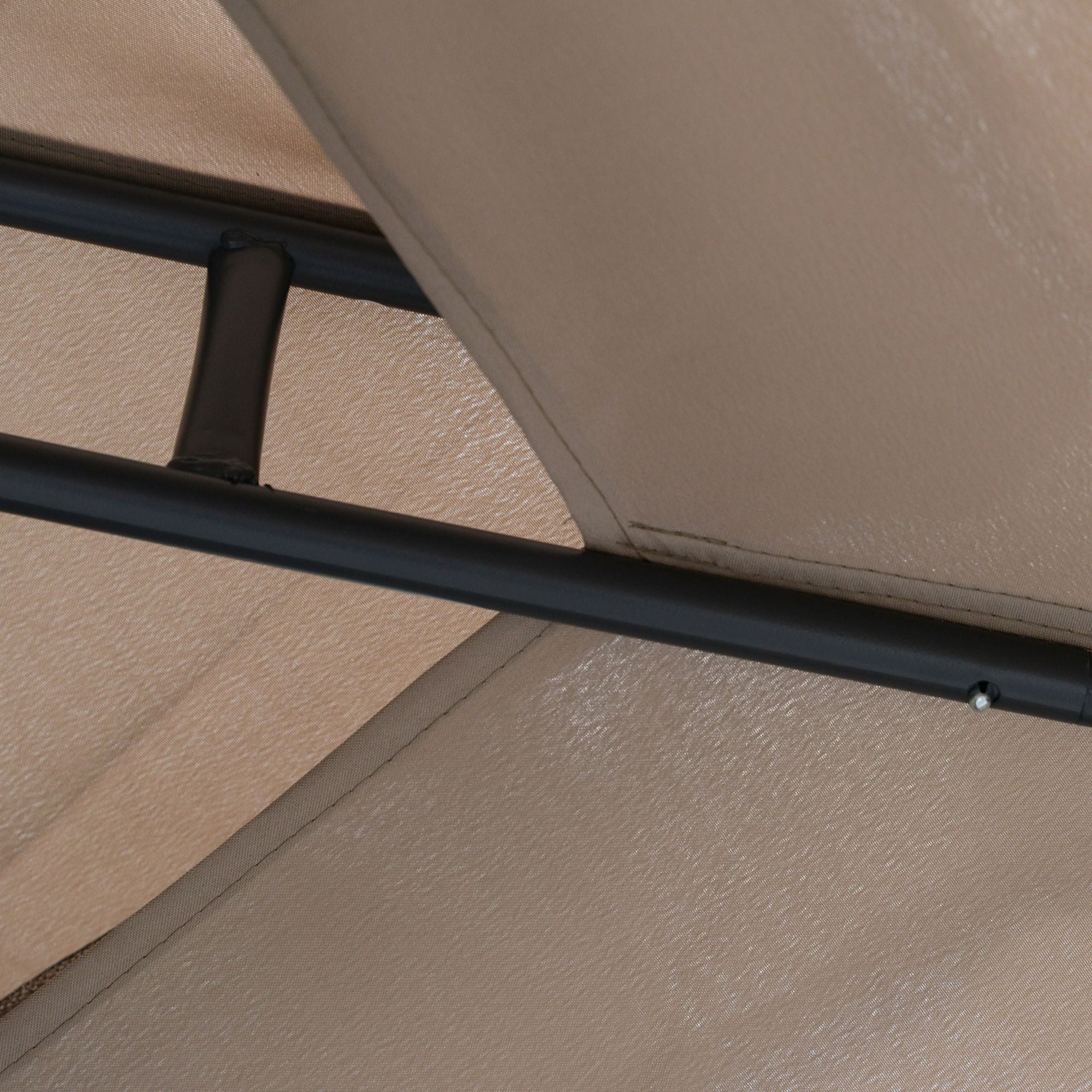 Outsunny Outdoor Gazebo, 2-tier Roof W/Netting, 295L x 295W x 263Hcm-Taupe 