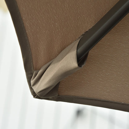 Outsunny 3m Beach Hanging Umbrella Parasol - Khaki 