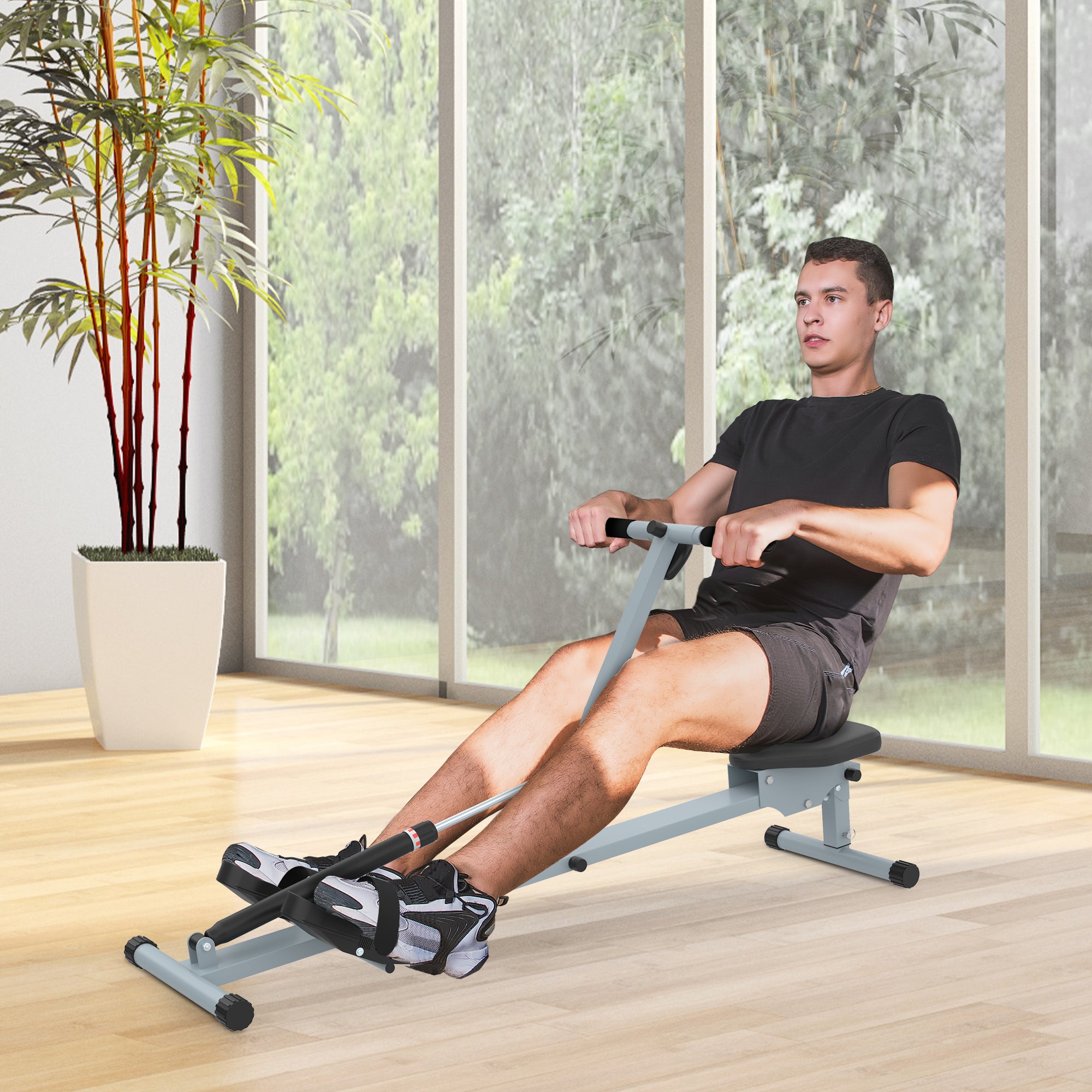 HOMCOM Rowing Machine Cardio Rower Workout Fitness Body Tonner Home Gym Training 