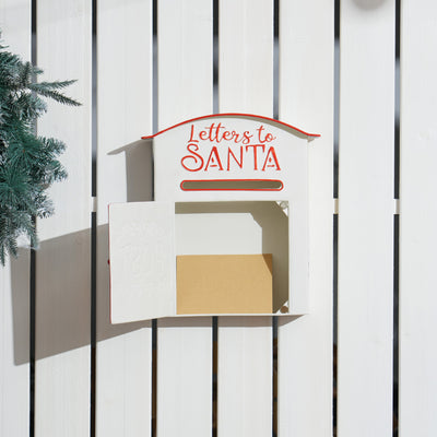 HOMCOM A5 Christmas Letter Postbox - White/Red 