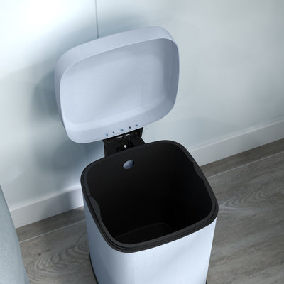 HOMCOM 12L Modern Boxy Metal Home Kitchen Bin - Light Blue 